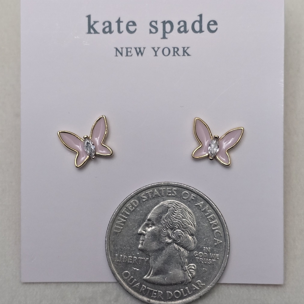 Kate Spade Social Butterfly Pendant Necklace & Studs - Picture 5 of 5